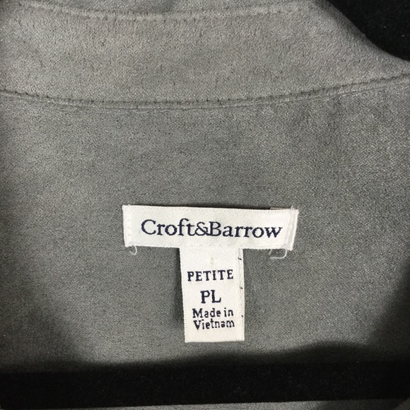 Croft’s & Barrow PL gray brushed velour shirt - Picture 3 of 3